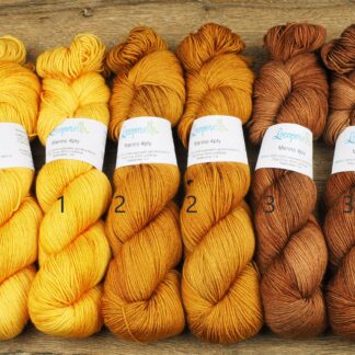 Merino 4-ply - 3 olika höstfärger (unikat) - Locoporella