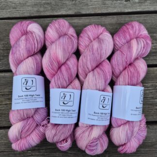 Sock 100  High Twist - One of a kind Rosa - Underbart garns Design